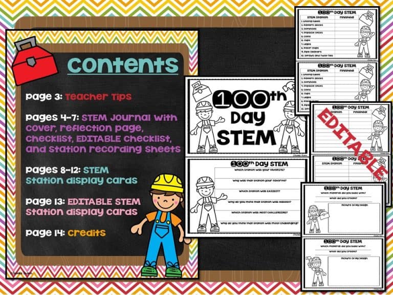 100th Day STEM: A Brand New FREEBIE for you!