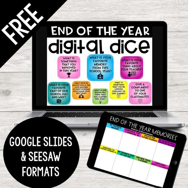 FREE End of the Year Digital Dice