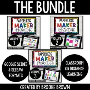 PAPERLESS Maker Math BUNDLE for Distance Learning (Google Slides & Seesaw Digital Math Lessons)