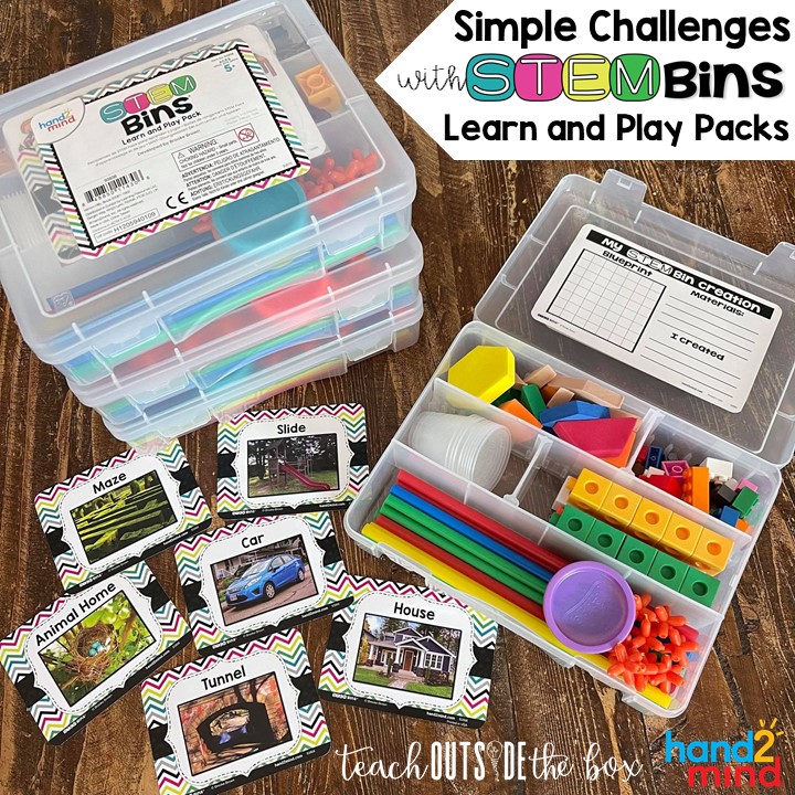 Simple Challenges with STEM Bins Learn and Play Packs