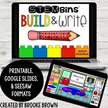 STEM Bins Build Write SEPTEMBER Back to School Digital Printable